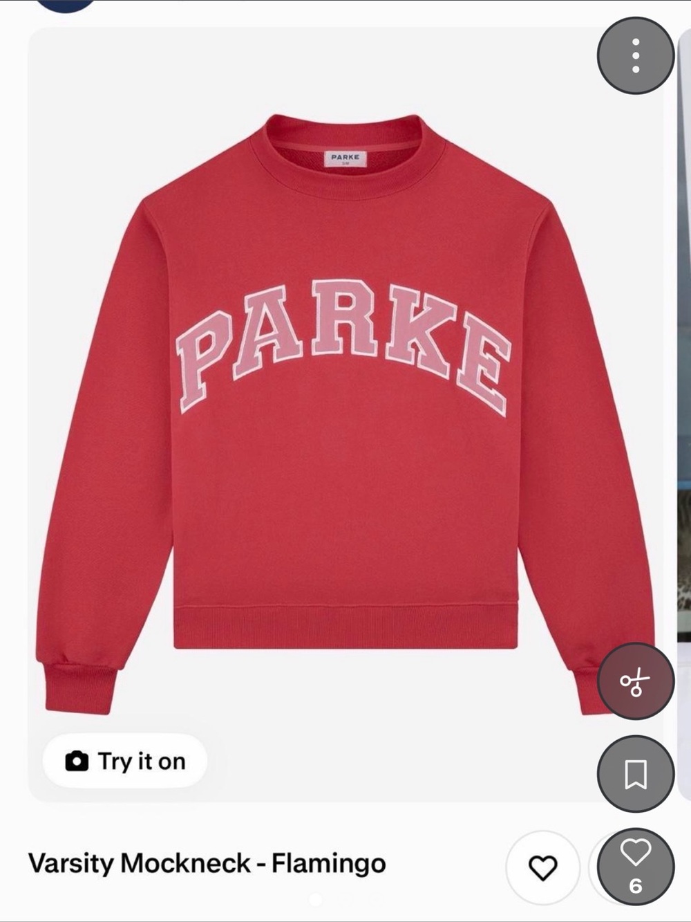 Parke Crewneck Sweatshirt in Flamingo sold out right away limited edition